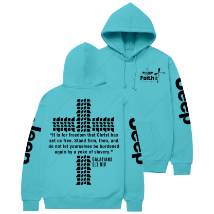 Faith Galatians 5:1 niv Religion Jesus Jp Casual Hoodie
