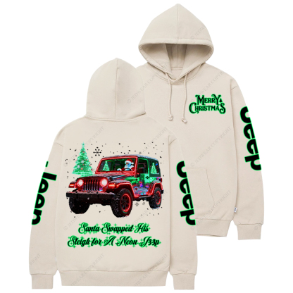 Santa Swapped His Sleigh for A Neon Merry Christmas Jp Casual Hoodie