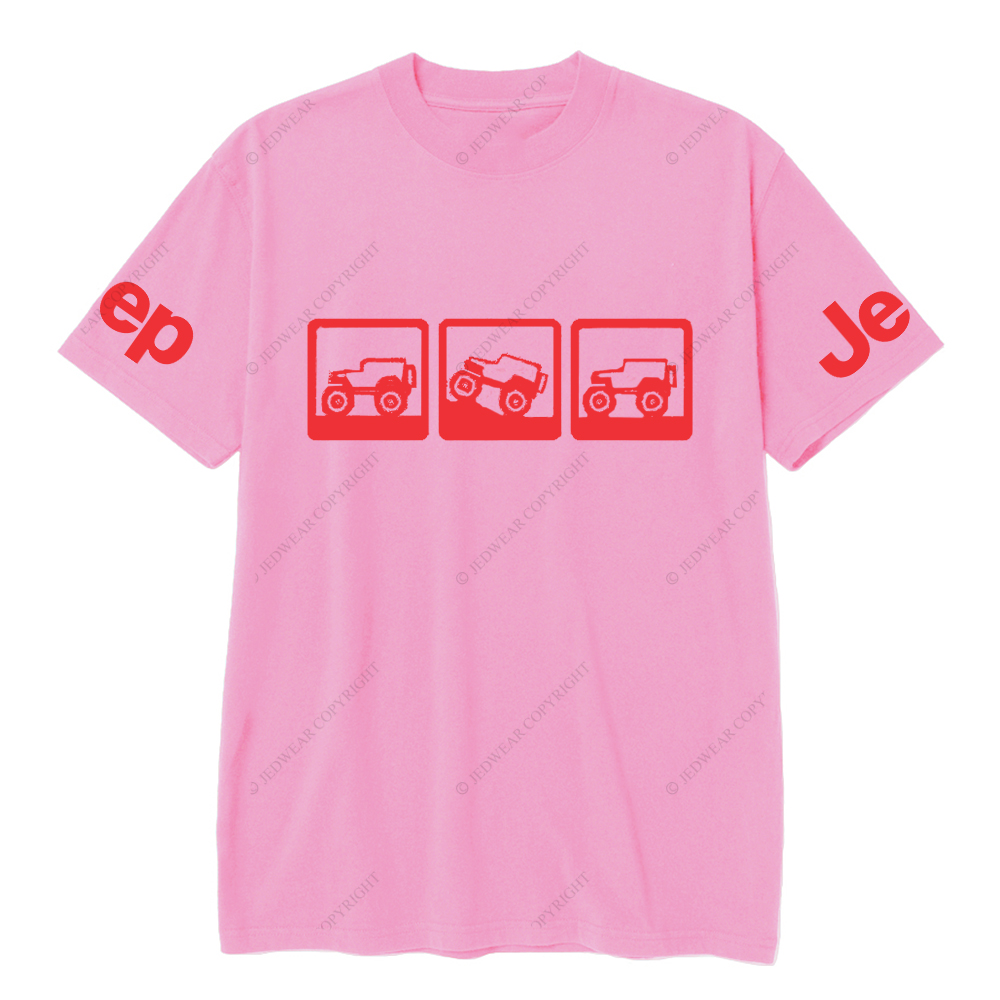 The Car Is Driving On Three Different Road Conditions JP T-Shirt