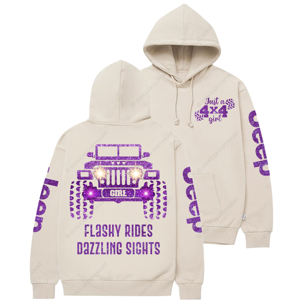 Purple Bling Car Flashy Rides Dazzling Sights Jp Casual Hoodie