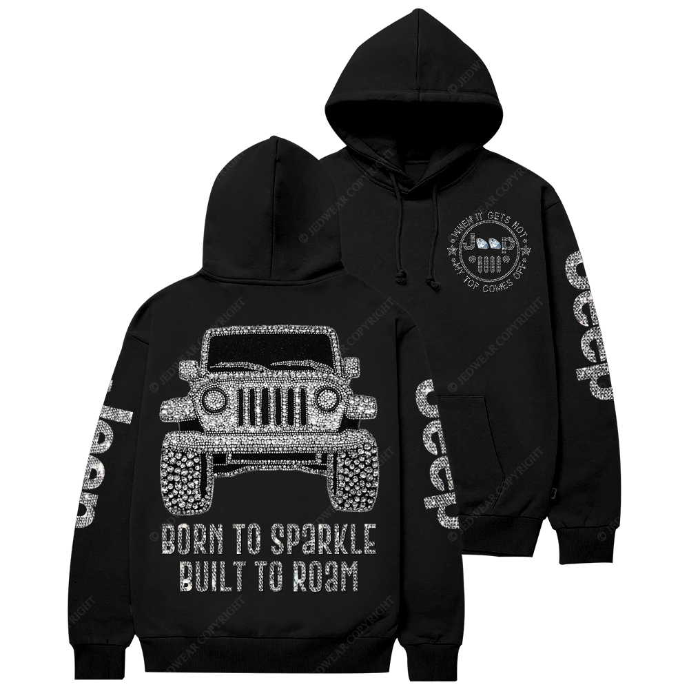 Bling Car Born To Sparkle Built To Roam Jp Casual Hoodie