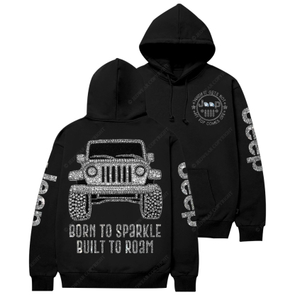 Bling Car Born To Sparkle Built To Roam Jp Casual Hoodie