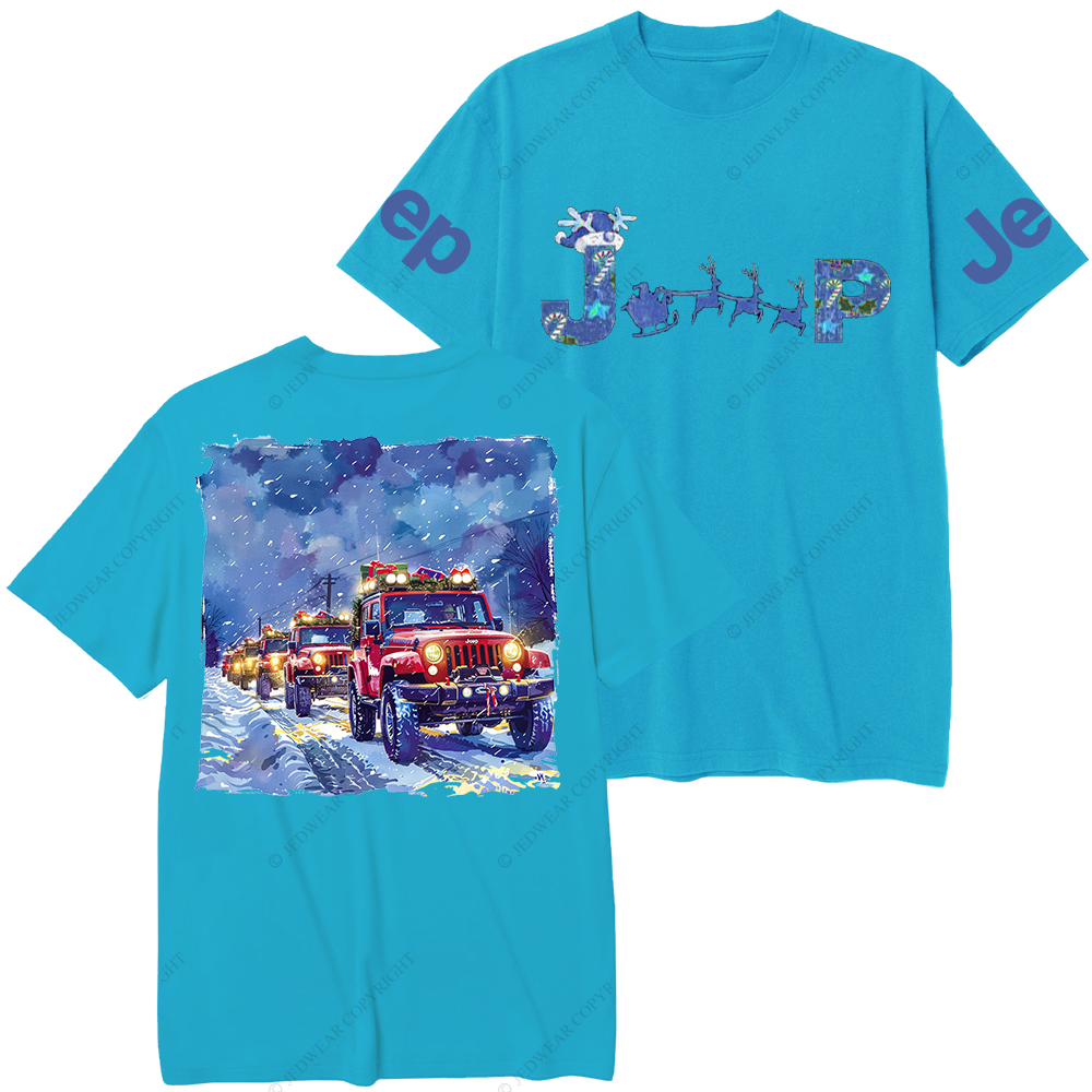 Blue Car Merry Christmas Jp T-Shirt