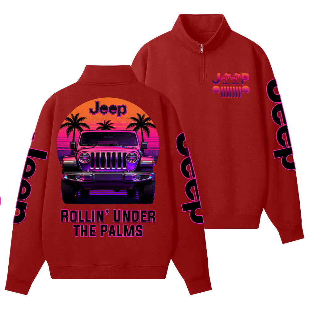 Rollin’ Under the Palms Jp Half-Zip Jacket Sweatshirt