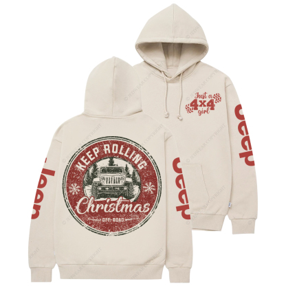Keep Rolling Christmas Off-Road Jp Casual Hoodie