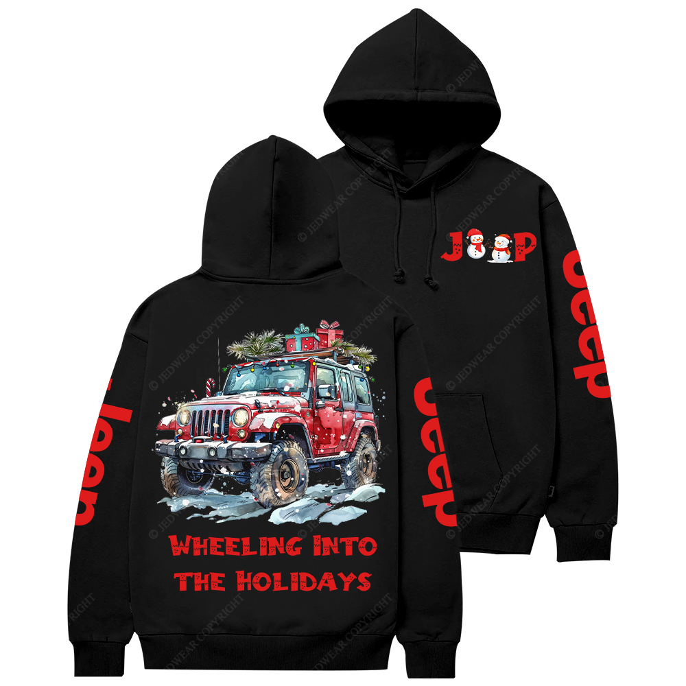 Christmas Wheeling Into The Holidays Jp Casual Hoodie