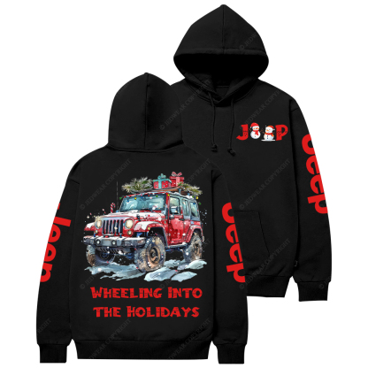 Christmas Wheeling Into The Holidays Jp Casual Hoodie