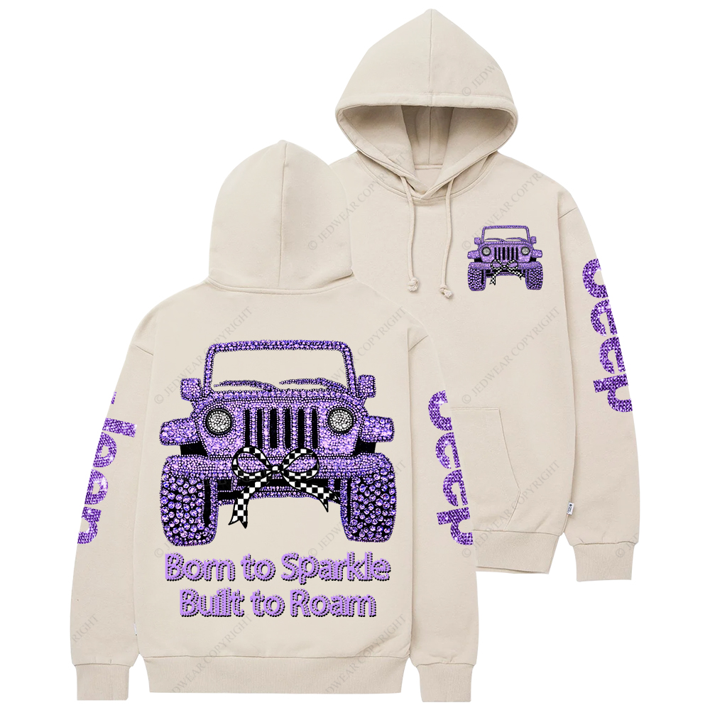 Girl Purple Car Bling Bling Jp Casual Hoodie
