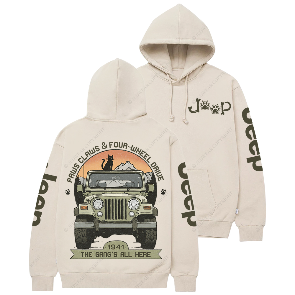 Paws Claws Four-Wheel Drive The  Gang‘s  All  Here Jp Casual Hoodie