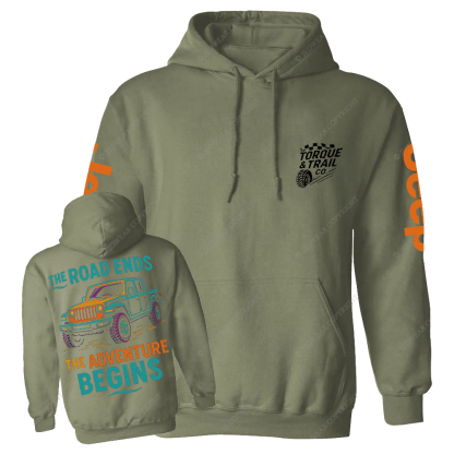 The Road Ends The Adventure Begins Gladiator Jp Casual Hoodie