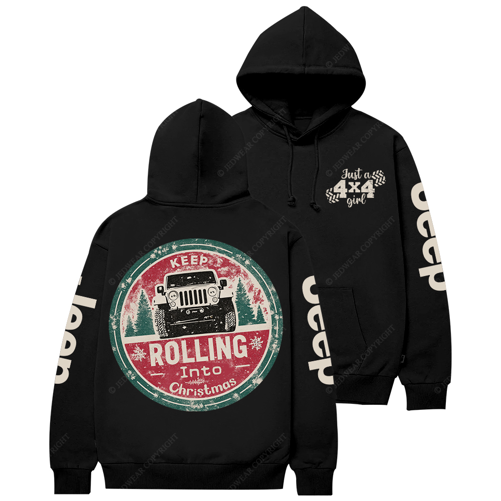 Keep Rolling Into Christmas Jp Casual Hoodie