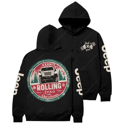 Keep Rolling Into Christmas Jp Casual Hoodie