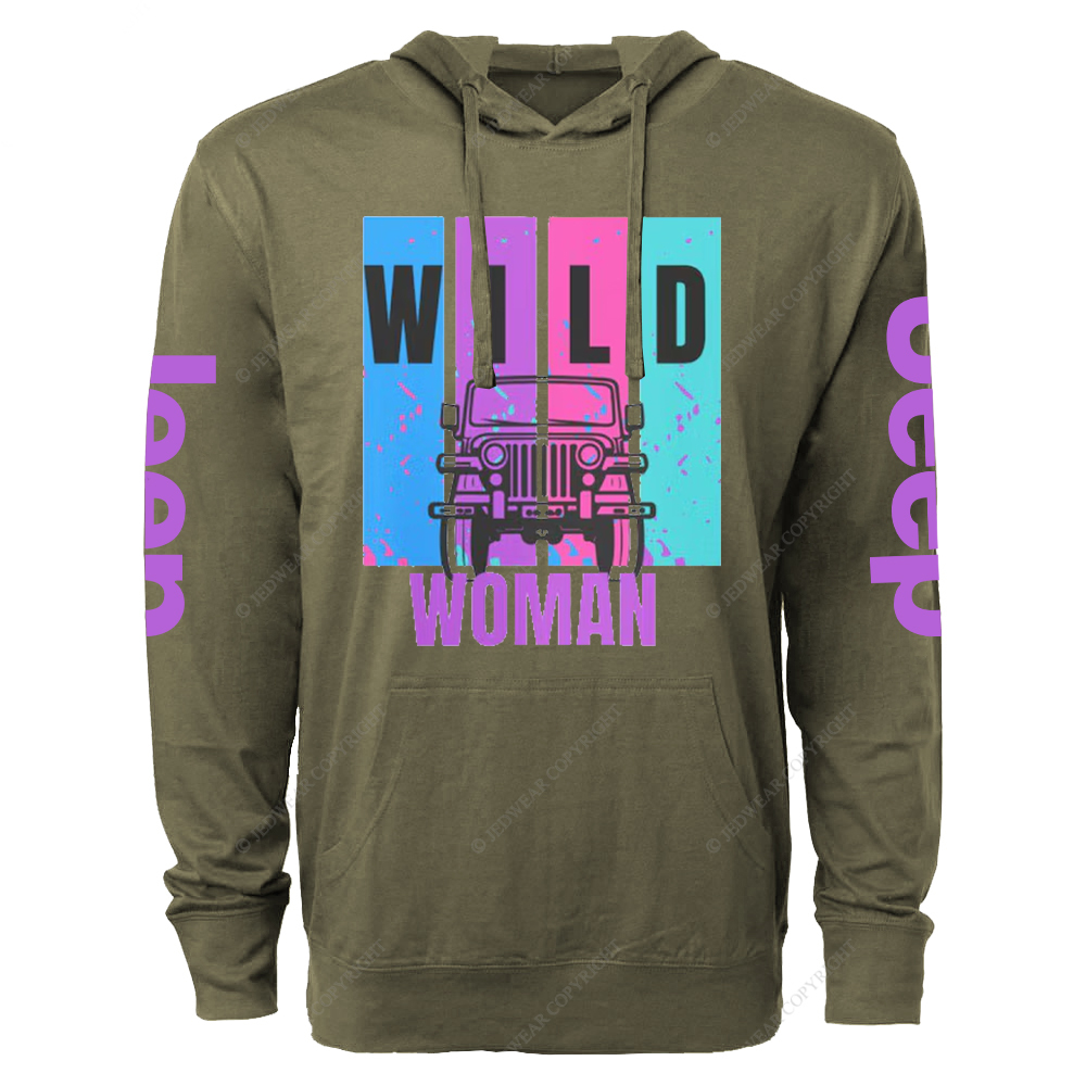 Wild Woman Adventure Colorful Jp Oversized Lightweight Hoodie   