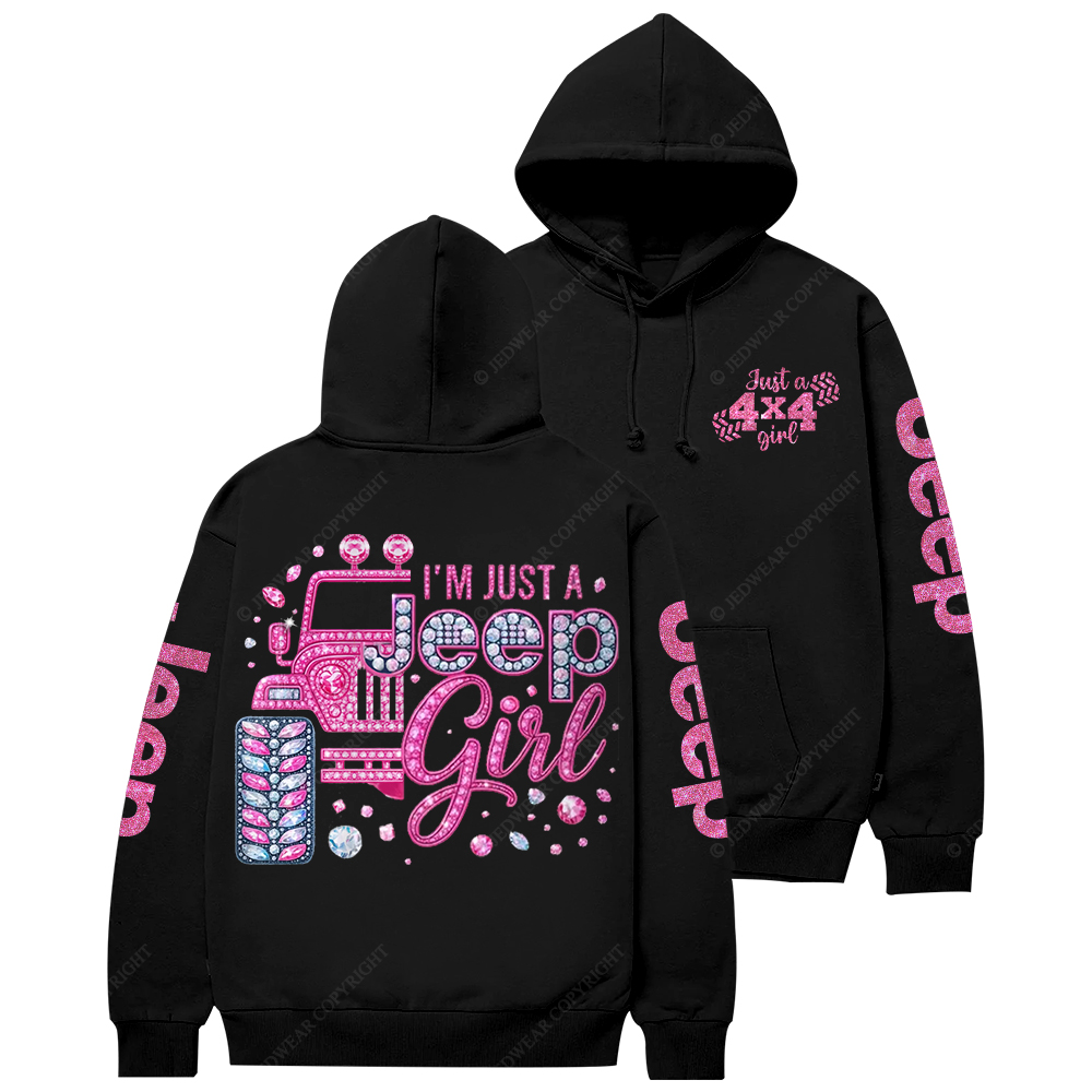 Rhinestone Pink Bling Car Jp Casual Hoodie