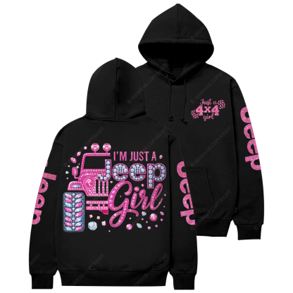 Rhinestone Pink Bling Car Jp Casual Hoodie