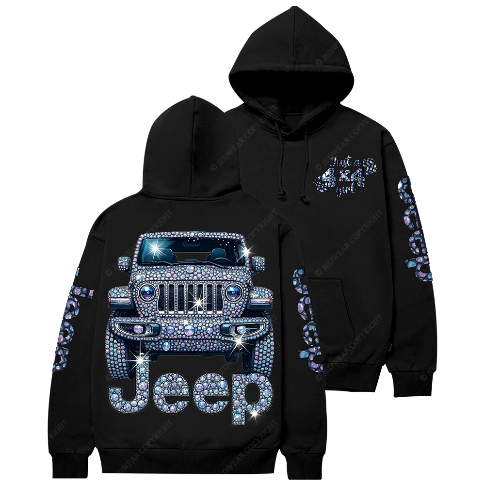 Bling Sparkle Rhinestone Car Just A Girl Jp Casual Hoodie