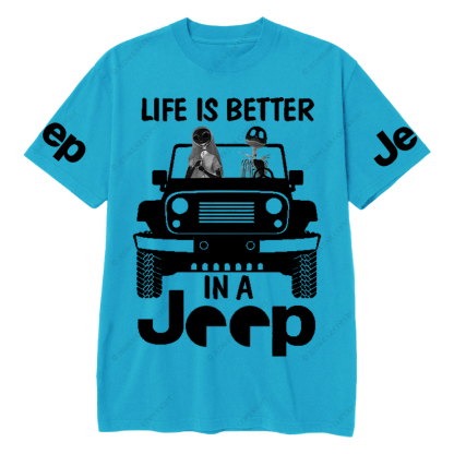 Sally And Jack Bust Life Is Better In A Car Jp T-Shirt