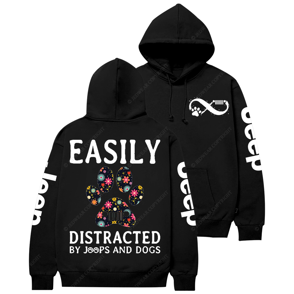 Easily Distracted By Cars And Dogs Jp Casual Hoodie