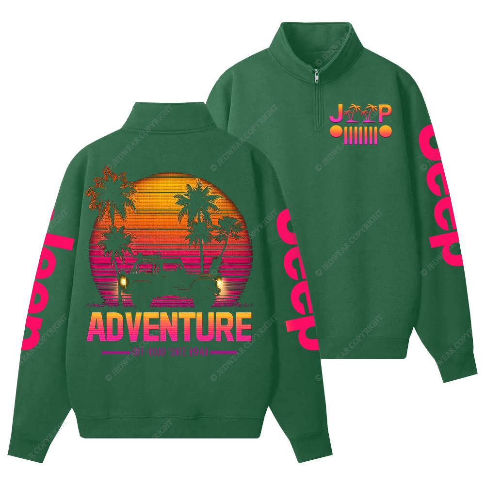 Off-Road Adventure Sunset  Since 1941 Jp Half-Zip Jacket Sweatshirt