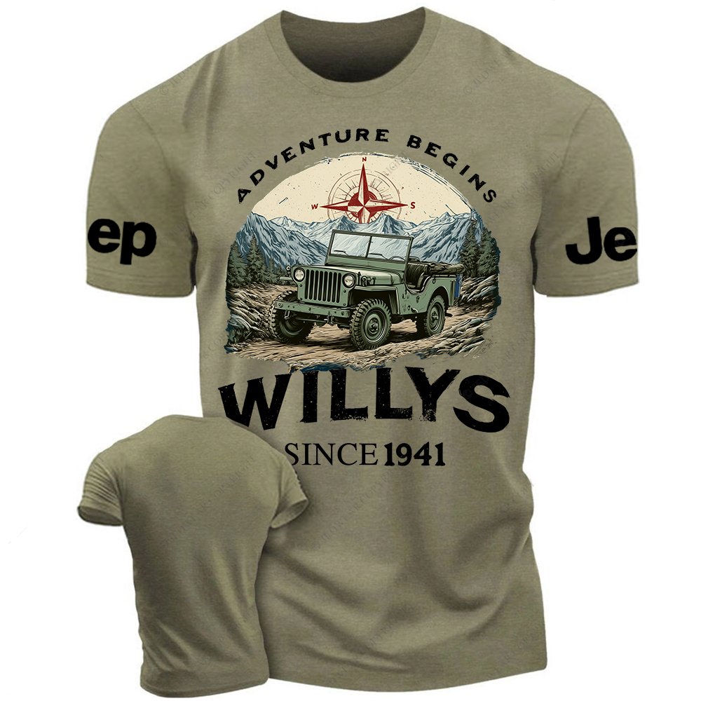 Adventure Begins Willys 1941 Jp T-Shirt