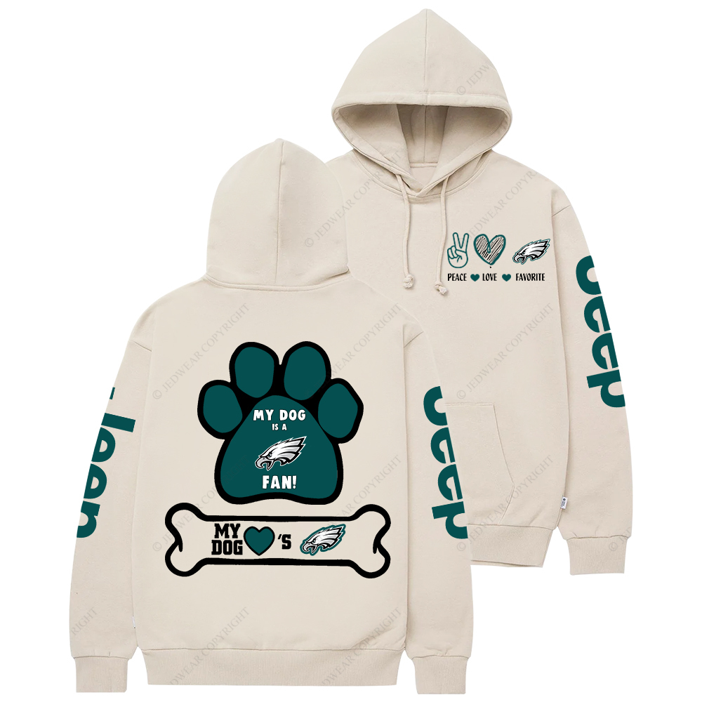 Philadelphia Eagles Football Paw Print Jp Casual Hoodie