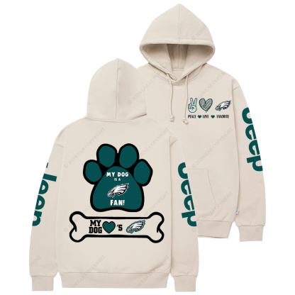 Philadelphia Eagles Football Paw Print Jp Casual Hoodie