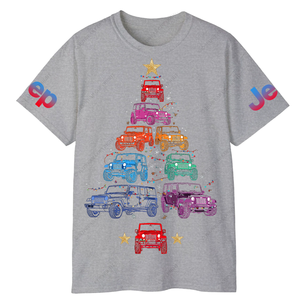 Colorful Lights Merry Christmas Tree Jp T-Shirt