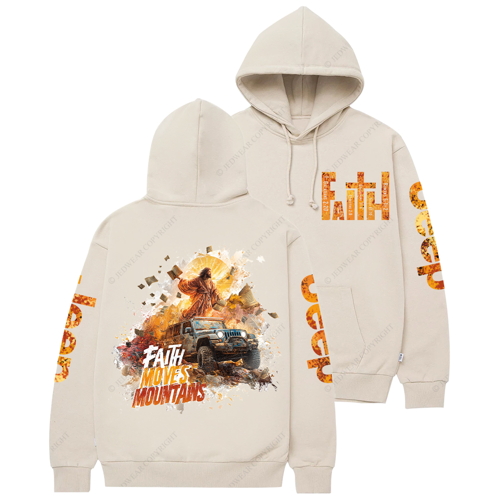 Jesus Religion Faith Moves Mountains Jp Casual Hoodie