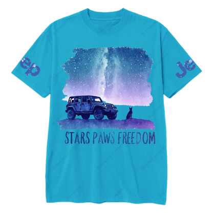 Starry Sky Stars Paws Freedom Jp T-Shirt