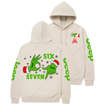 Six Seven Christmas Slang Xmas Meme Funny Number Jp Casual Hoodie