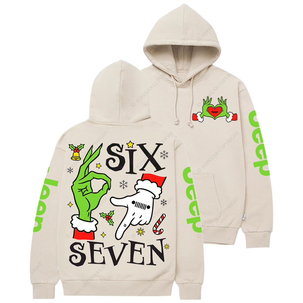 Six Seven Christmas Slang Xmas Meme Funny Number Jp Casual Hoodie