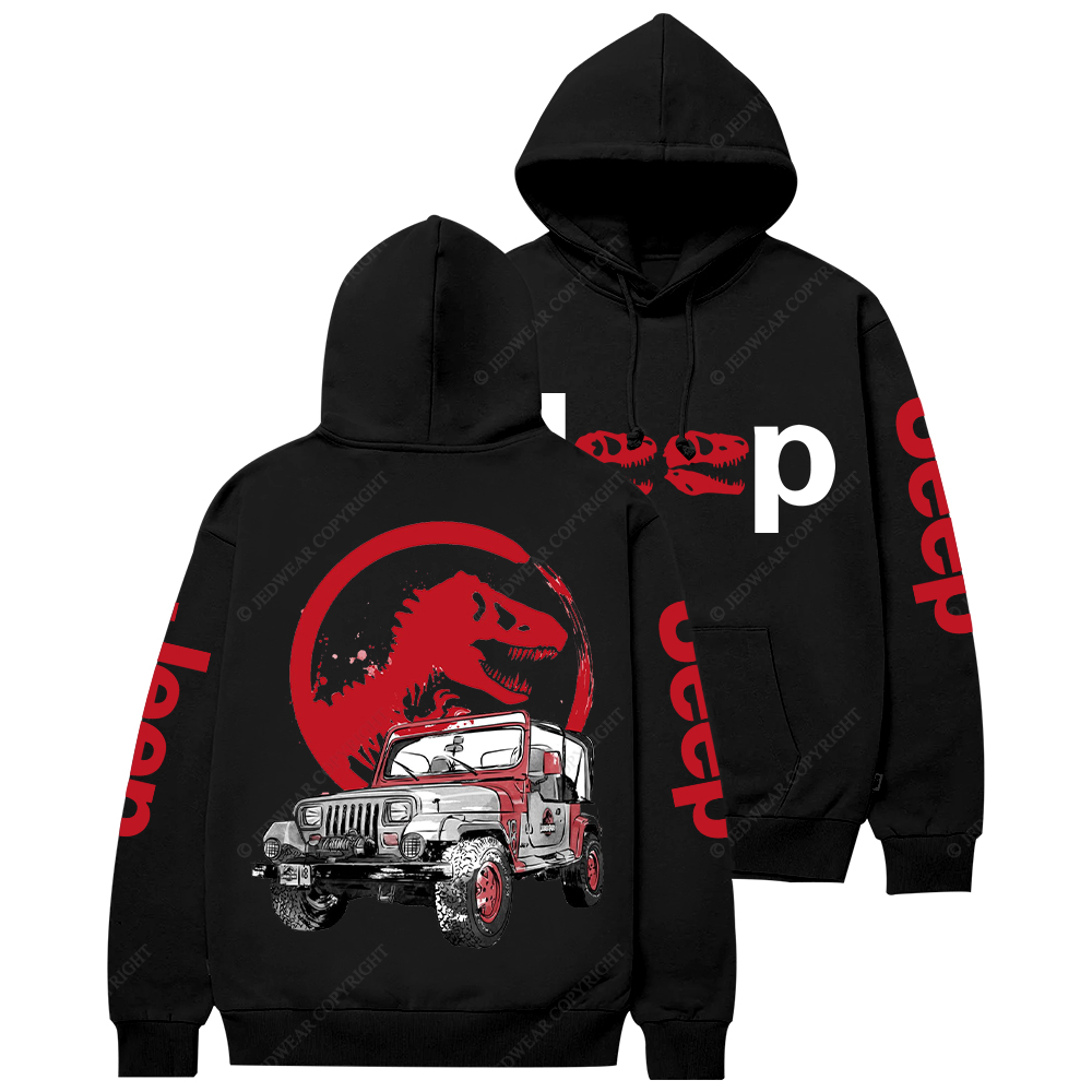 Dinosaur On The Back Of An Off-Road Vehicle Jp Casual Hoodie