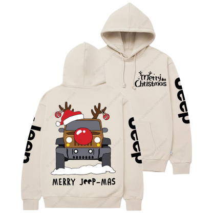Merry Christmas Funny Reindeer Driving Jp Casual Hoodie