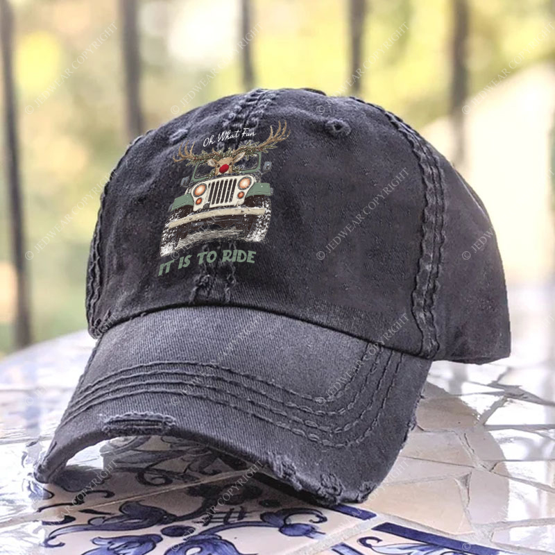 Oh What Fun It Is To Ride Merry Christmas Jp Baseball Cap