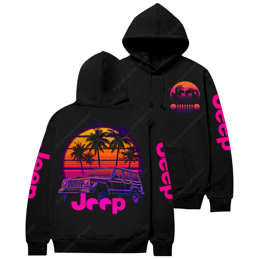Palm Trees Beach Jp Casual Hoodie