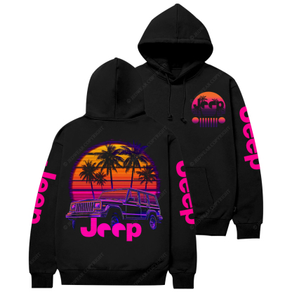 Palm Trees Beach Jp Casual Hoodie