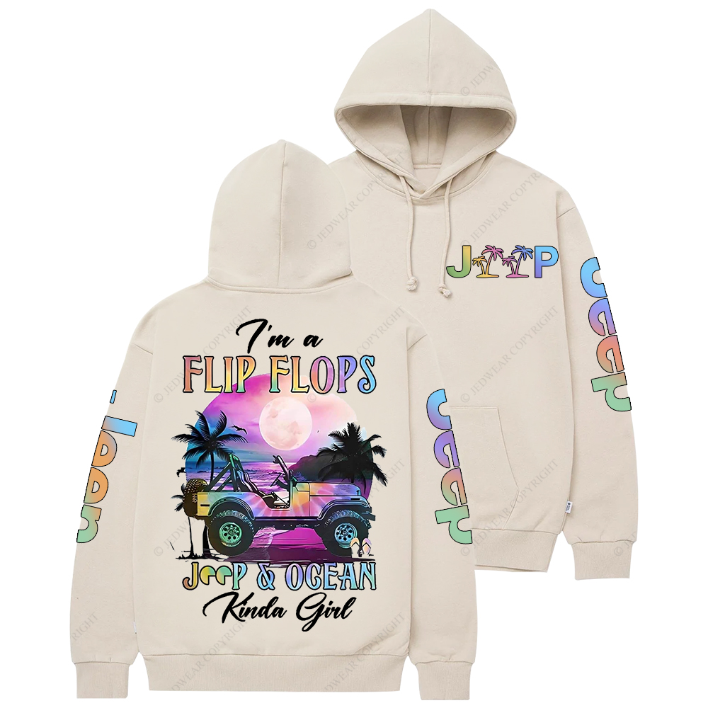 I'm A Flip Flops Car Ocean Kinga Girl Jp Casual Hoodie