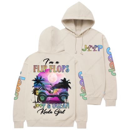 I'm A Flip Flops Car Ocean Kinga Girl Jp Casual Hoodie