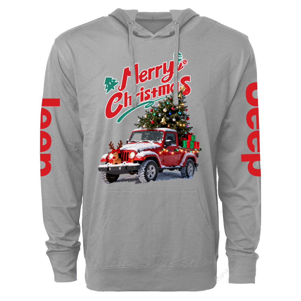 Merry Christmas Elk Gladiator Jp Oversized Lightweight Hoodie   
