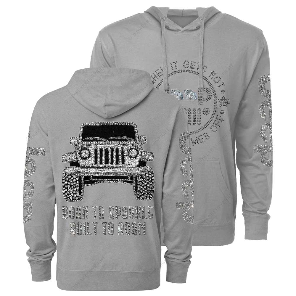 Bling Car Born To Sparkle Built To Roam Jp Oversized Lightweight Hoodie   