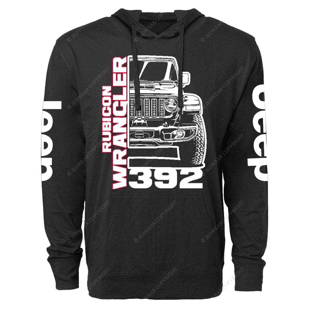 Rubicon Wrangler 392 V8 Trail King Off-Road Muscle Icon Jp Oversized Lightweight Hoodie   