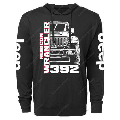 Rubicon Wrangler 392 V8 Trail King Off-Road Muscle Icon Jp Oversized Lightweight Hoodie   