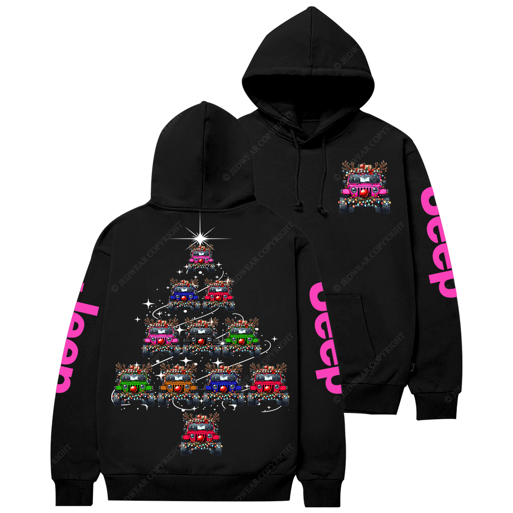 Colorful Lights Merry Christmas Tree Jp Casual Hoodie