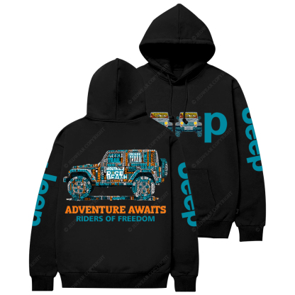 Adventure Awaits Riders Of Freedom Jp Casual Hoodie