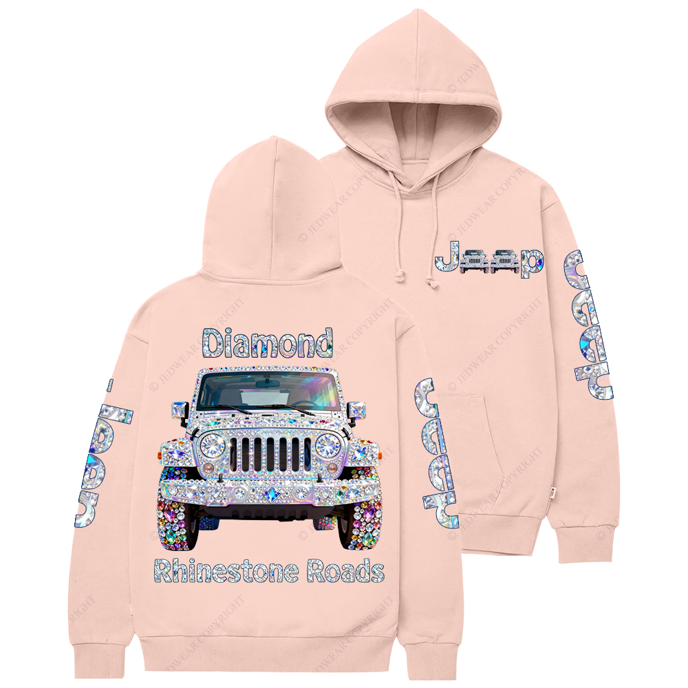 Bling Rhinestone Roads Diamond Jp Casual Hoodie