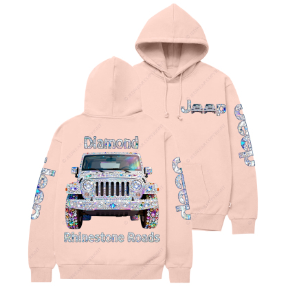 Bling Rhinestone Roads Diamond Jp Casual Hoodie