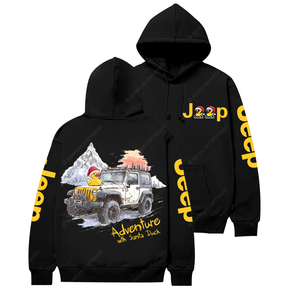 Adventure With Santa Duck Jp Casual Hoodie