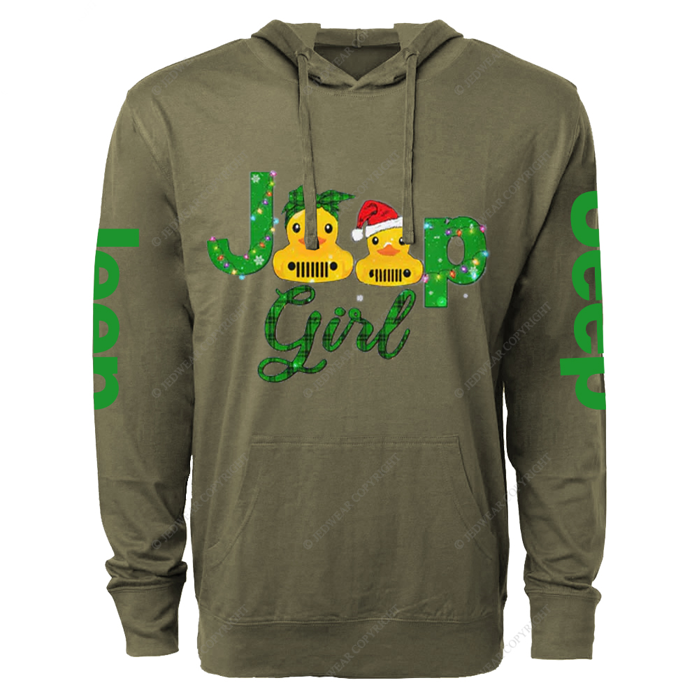 Merry Christmas Girl Duck Jp Oversized Lightweight Hoodie   