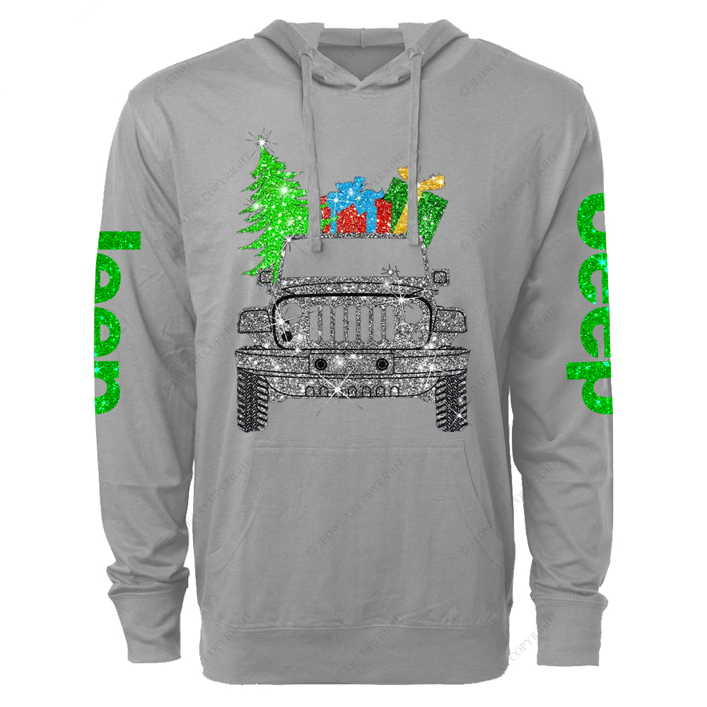 Merry Christmas Bling Jp Oversized Lightweight Hoodie   