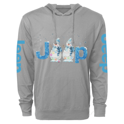 Snowman Merry Christmas Jp Oversized Lightweight Hoodie   